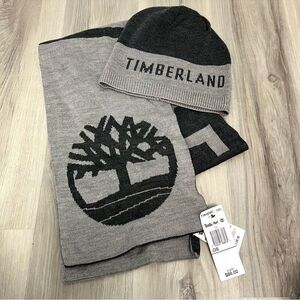 Timberland 2 Toned Gray Scarf and Hat Set NWT